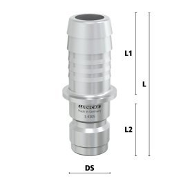 Racord drept furtun cupla rapida racire matrita Seria ESHGE DN 13 din INOX 1.4305 racord 19 mm