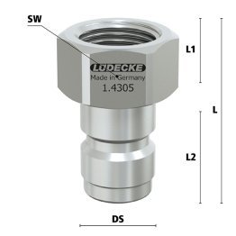 Racord cu filet interior drept cupla rapida racire matrita Seria ESHGE DN 13 din INOX 1.4305 filet G 3/4"