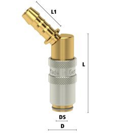 Cuple rapide racire matrita racord 45° furtun Seria ESHMC DN 2.7 cu ventil