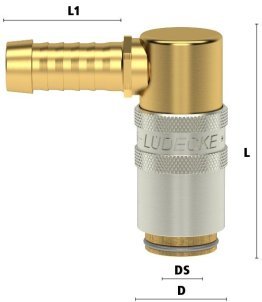 Cuple rapide racire matrita racord 90° furtun Seria ESHM DN 6 fara ventil
