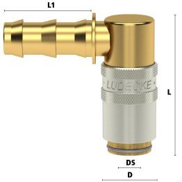 Cuple rapide racire matrita racord 90° furtun PUSH-LOCK Seria ESHM DN 6 cu ventil