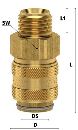 Cuple rapide racire matrita racord drept filet exterior varianta scurta Seria ESHM DN 6 filet G 1/4"