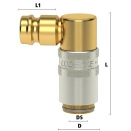 Cupla de 90° de legatura DN6 - DN9 cu ventil