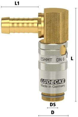 Cupla rapida racire matrita racord 90° furtun TempSecure Seria ESHMT DN6 din ALAMA MS 58 cu ventil
