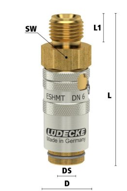 Cupla rapida racire matrita racord drept filet exterior TempSecure Seria ESHMT DN6 din ALAMA MS 58 filet G 1/4"