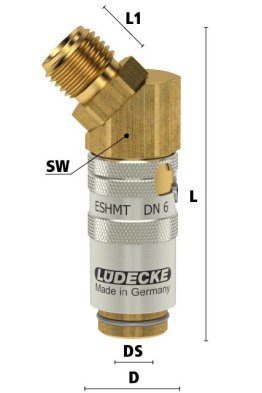 Cupla rapida racire matrita racord 45° filet exterior TempSecure Seria ESHMT DN6 din ALAMA MS 58 filet G 1/4"