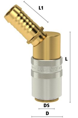 Cuple rapide racire matrite racord 45° furtun Seria ESH DN9 din ALAMA MS 58 cu ventil