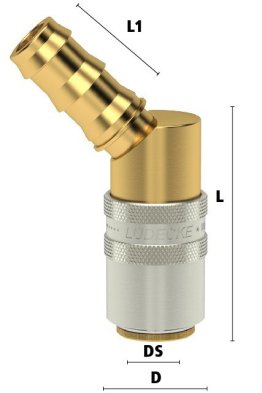 Cuple rapide racire matrite racord 45° furtun PUSH-LOCK Seria ESH DN9 din ALAMA MS 58 cu ventil