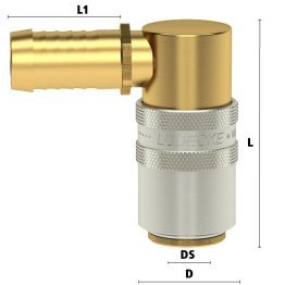 Cuple rapide racire matrite racord 90° furtun Seria ESH DN9 din ALAMA MS 58 cu ventil