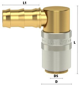 Cuple rapide racire matrite racord 90° furtun PUSH-LOCK Seria ESH DN9 din ALAMA MS 5 fara ventil