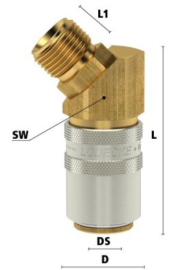 Cuple rapide racire matrite racord 45° filet exterior Seria ESH DN9 din ALAMA MS 58 filet G 1/4"
