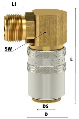 Cuple rapide racire matrite racord 90° filet exterior Seria ESH DN9 din ALAMA MS 58 filet G 3/8"