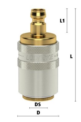 Cupla dreapta de legatura DN9 - DN6 pentru racire matrite cu ventil