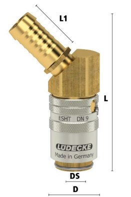 Cupla rapida racire matrite racord 45° furtun TempSecure Seria ESHT din alama MS 58 cu ventil