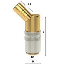 Cuple rapide racire matrite racord 45° furtun Seria ESHG DN13 din ALAMA MS 58 cu ventil