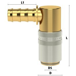 Cuple rapide racire matrite racord 90° furtun PUSH-LOCK Seria ESHG DN13 din ALAMA MS 58 cu ventil