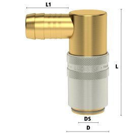 Cuple rapide racire matrite racord 90° furtun Seria ESHG DN13 din ALAMA MS 58 cu ventil