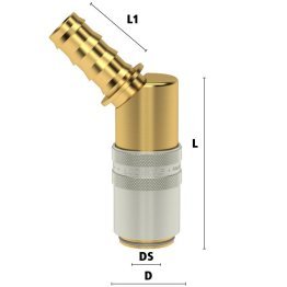 Cuple rapide racire matrite racord 45° furtun PUSH-LOCK Seria ESHG DN13 din ALAMA MS 58 fara ventil