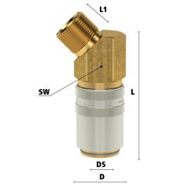 Cuple rapide racire matrite racord 45° filet exterior Seria ESHG DN13 din ALAMA MS 58 filet G 3/4"