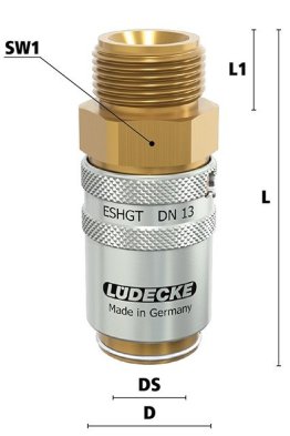 Cupla rapida racire matrite racord drept filet exterior TempSecure Seria ESHGT DN13 filet G 1/2"