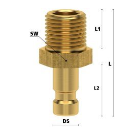 Cuple tata racire matrita racord filet exterior Seria ESHMC DN 2.7 filet M 5x0.5