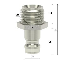 Racord rapid racire matrita filet imperial exterior nichelat Seria ESHM DN6 filet G 1/4"