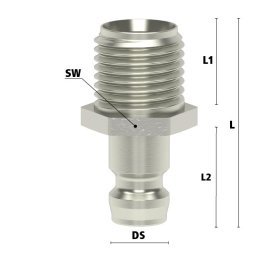 Racord rapid racire matrita filet imperial exterior nichelat si ventil Seria ESHM DN6 filet G 3/8"