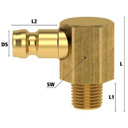 Racord rapid racire matrita 90° filet metric exterior Seria ESHM DN6 filet M 14x1.5