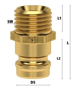 Racord filet metric exterior temperare Seria ESH si ESHT DN9 din ALAMA MS 58 filet M 16x1.5