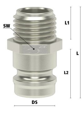 Racord filet imperial exterior racire matrita Seria ESH si ESHT DN9 din ALAMA MS 58 nichelat filet G 1/2"