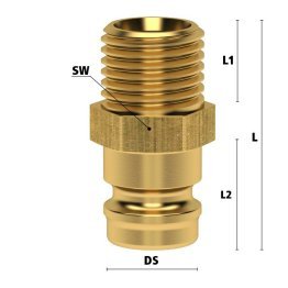 Racord filet metric exterior cu ventil Seria ESH si ESHT DN9 din ALAMA MS 58 filet M 14x1.5