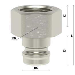 Racord filet interior racire matrita Seria ESH si ESHT DN9 din ALAMA MS 58 nichelat filet G 1/2"