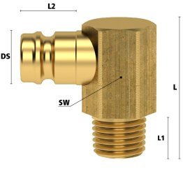Racord 90° temperare cu filet metric exterior Seria ESH si ESHT DN 9 din ALAMA MS 58