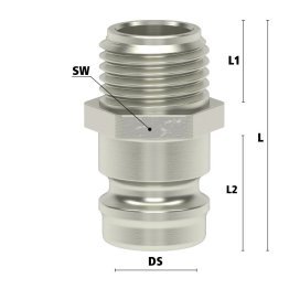 Racord filet imperial exterior temperare Seria ESHG si ESHGT DN13 din ALAMA MS 58 nichelat filet G 3/4"