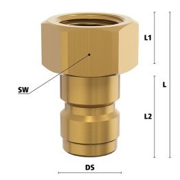 Racord filet imperial interior temperare Seria ESHG si ESHGT DN13 din ALAMA MS 58 filet G 1/2"