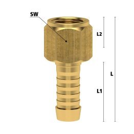 Racord furtun drept cu piulita strangere filet interior piulita G 3/8"