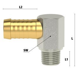 Racord 90° furtun cu filet imperial exterior filet R 1/2"