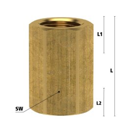 Niplu de trecere cu filet interior G 1/4"