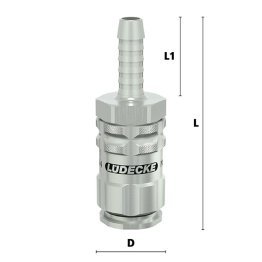 Cupla rapida fara scurgere LiquiSafe Seria ESCBN4-TLAB cu racord furtun din alama MS 58 nichelata