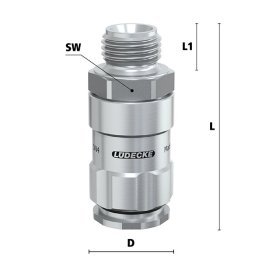 Cupla rapida fara scurgere LiquiSafe Seria ESCBE4-AAB cu filet exterior din INOX 1.4305 filet G 1/4"