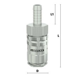 Cupla rapida fara scurgere LiquiSafe Seria ESCBN6-TLAB cu racord furtun din alama MS 58 nichelata