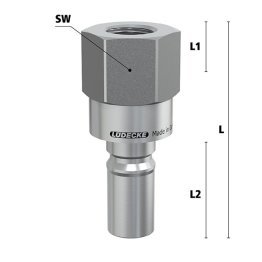 Niplu cupla rapida fara scurgere LiquiSafe Seria ESCBN6-NIAB cu filet interior din alama MS 58 nichelata filet G 3/8"