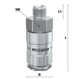 Cupla rapida fara scurgere LiquiSafe Seria ESCBE6-AAB cu filet exterior din INOX 1.4305 filet G 1/2"