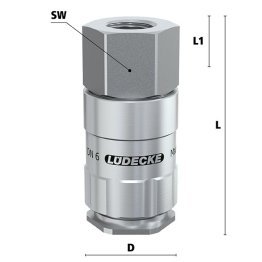Cupla rapida fara scurgere LiquiSafe Seria ESCBE6-IAB cu filet interior din INOX 1.4305 filet G 1/2"