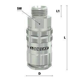 Cupla rapida fara scurgere LiquiSafe Seria ESCBN9-AAB cu filet exterior din alama MS 58 nichelata filet G 3/4"