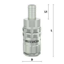 Cupla rapida fara scurgere LiquiSafe Seria ESCBN9-TLAB cu racord furtun din alama MS 58 nichelata
