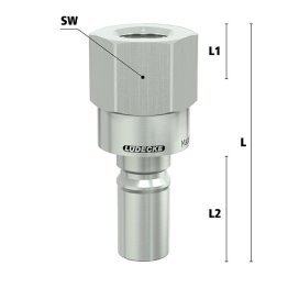 Niplu cupla rapida fara scurgere LiquiSafe Seria ESCBN9-NIAB cu filet interior din alama MS 58 nichelata filet G 1/2"