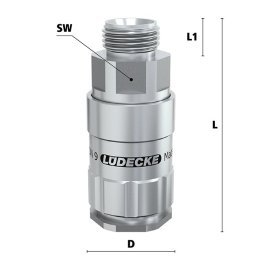 Cupla rapida fara scurgere LiquiSafe Seria ESCBE9-AAB cu filet exterior din INOX 1.4305 filet G 1/2"