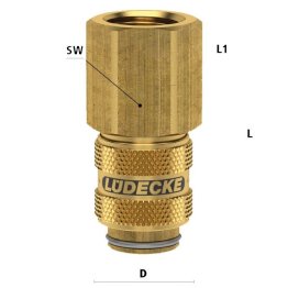 Cupla rapida fara scurgere cu filet interior Seria ESMLA-I din alama MS 58 filet G 1/8"
