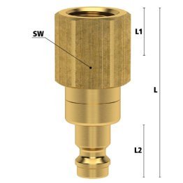 Niplu cupla rapida fara scurgere cu filet interior Seria ESM-NAAB din alama MS 58 filet M 14x1.5